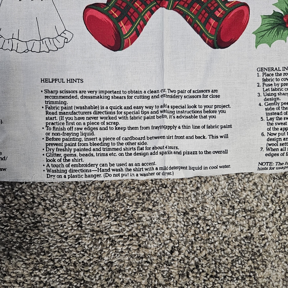 Christmas Plaid Appliques AND Quilt Fabric Countrycore Grannycore 90s Crafts - Picture 6 of 16